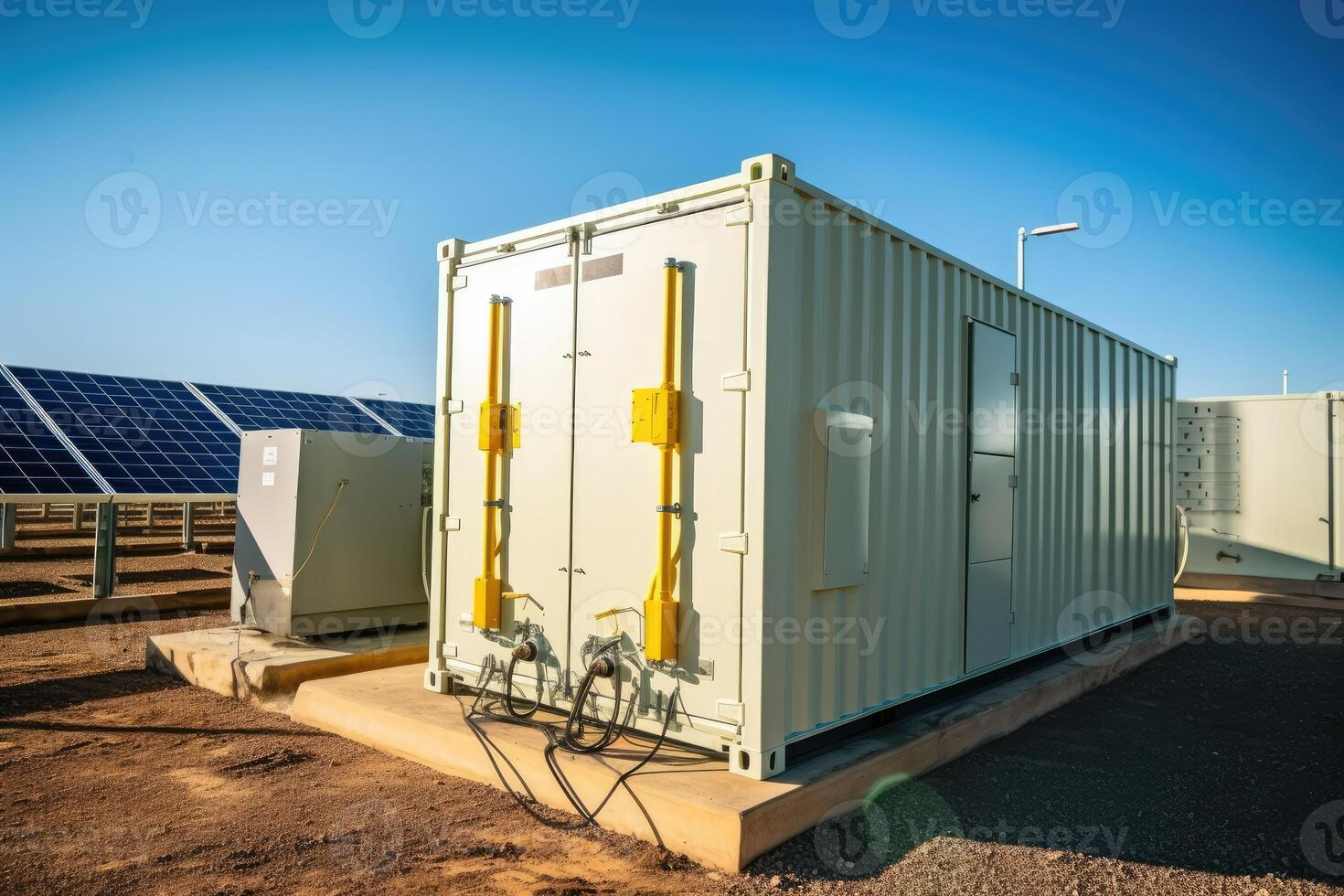 Outdoor battery storage container with power conversion equipment