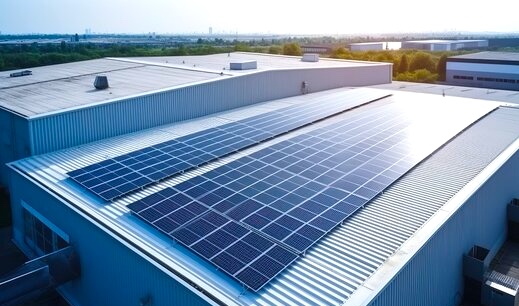 Commercial industrial rooftop solar installation