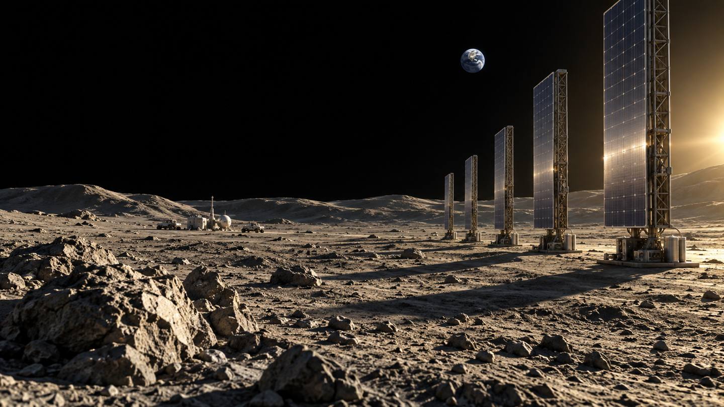 Illustrative moon energy scene; not a documented NEC deployment